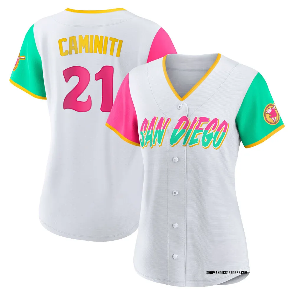 Youth Ken Caminiti San Diego Padres Replica White /Brown Home Jersey